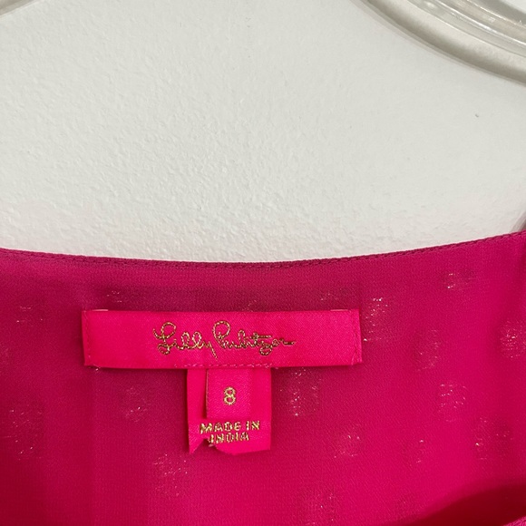 Lilly Pulitzer Joannah Aura Pink Women’s 8 Sleeveless Top Chain Vibrant Preppy - Picture 5 of 8